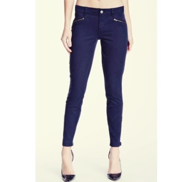Level 99 Riley Skinny Moto Navy Ankle Zipper Pants - Picture 1 of 6